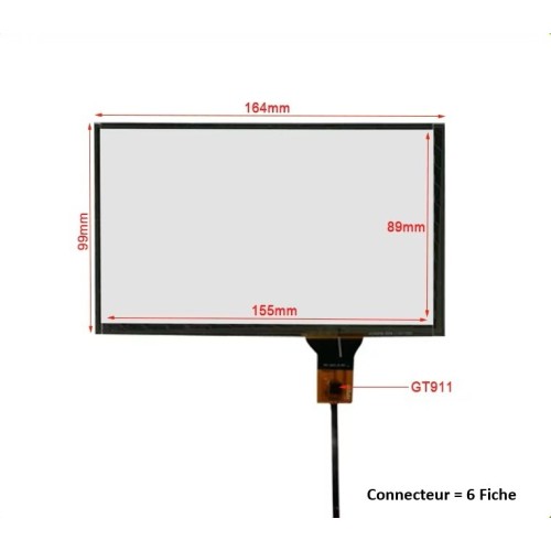 Écran tactile 7" pour Poste Radio Android GT911